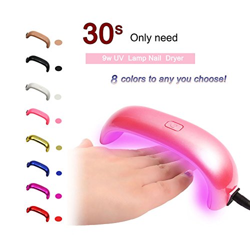 Coscelia Rainbow 9W Mini USB UV Lamp Nail Dryer Curing UV Gel Polish Art Tips Tool (Pink)