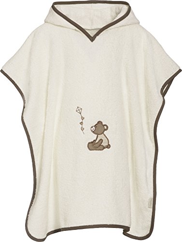 Playshoes Mädchen Bademantel Frottee-Poncho, Badeponcho Bär mit Kapuze
