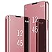 Produktbild Handyhülle Compatible with Samsung Galaxy S10 Hülle, Galaxy S10 Plus Schutzhülle Flip Spiegel Handytasche Ultradünn PU Handy Schutz Löschen Clear View für Galaxy S10 Plus Case (S10 Plus, Roségold)