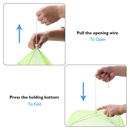 Mesh Bildschirm Abdeckung für Speisen, Zelte – Set von 4 Regenschirm von Bildschirmen Bugs und Fliegen Weg von Speisen bei Picknicks, Grillabende und mehr – 4 Farben (Pink, Grün, Blau, Gelb) - 4