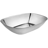 Paslanmaz &Ccedil;elik Kayık Tabak Kase, 18/10-304 &Ccedil;elik,17x12 cm, G&uuml;m&uuml;ş, &Ccedil;erezlik, Meze ve Salata Sunumu, 1 Adet