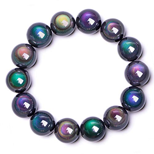 ATR Pure Natural Double Rainbow Eye Obsidian Beads Bracelet Men and Women Couple Models Multi-Circle 108 Beads