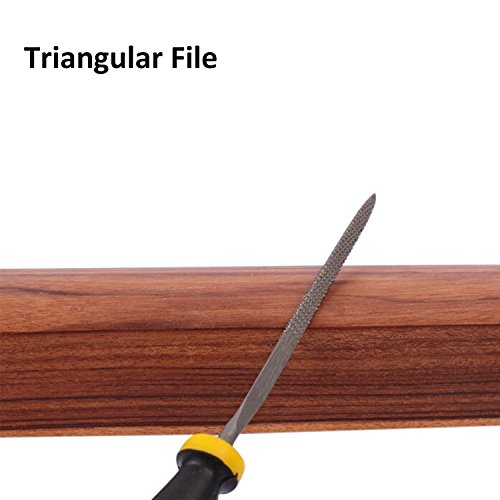 Tily 5 x 180 mm verschiedene Mini Hand Datei Holz Raspel Set mit Gummi Griff (6pcs) - 6