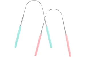 JINGDAOTO 2 Pcs Tongue Scraper Stainless Steel Tongue Cleaner U Shaped Tongue Brusher for Fights Bad Breath Oral Care