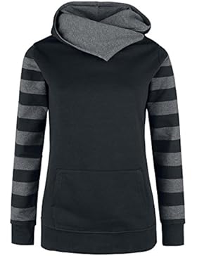 Nastrovje Postdam Shawl Collar Stripes Hoodie Felpa donna nero/grigio sport