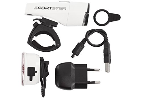 SIGMA SPORT Sportster + Mono Beleuchtungsset white 2016 Batteriebeleuchtung Set - 2