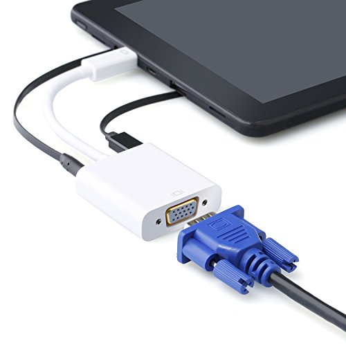 Full HD micro HDMI auf VGA Adapter inkl. Audio-Übertragung (Line out) | micro HDMI to VGA adapter incl. 3,5mm audio output | Adapter/Konverterkabel inkl. HDCP | 1080p Full HD / HDTV Unterstützung | digital zu analog | vergoldete Kontakte | weiß (Hochglanz) - 4