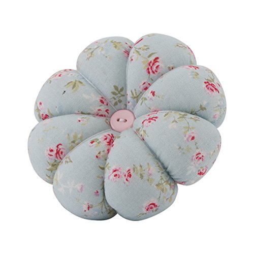 Neoviva Praktisches Nadelkissen mit Armband, Blumendesign, Ozeanblau