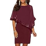 Feature: Große Größe Chiffon-Oberteil mit Pailletten-Overlay Unregelmäßiger Fledermaus-Ärmel lässt Sie die Aufmerksamkeit der Leute auf der Party erregen. Asymmetrischer Mesh-Poncho und Paillettenbesatz zeigt voll und ganz die perfekte Figur und elegant.
