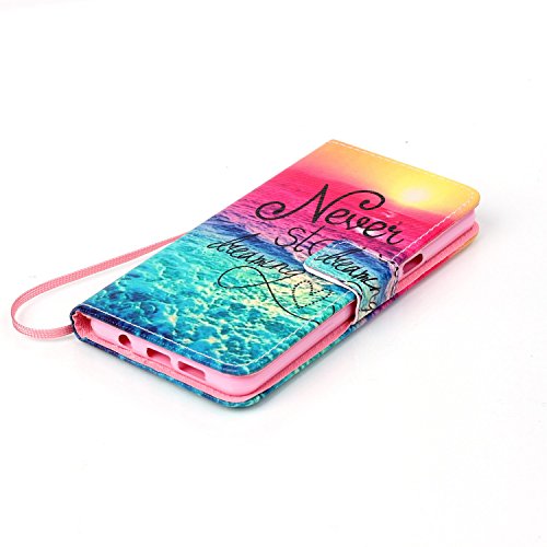 Galaxy A5 (2016) Hülle,Galaxy A5 (2016) Schutzhülle,Galaxy A5 (2016) Case,Galaxy A5 (2016) Leder Wallet Tasche Brieftasche Schutzhülle,ikasus® Bunte Gemalt Malerei Muster PU Lederhülle Flip Hülle im Bookstyle Cover Schale Stand Ständer Etui Karten Slot Schutzhülle Grau Tasche Wallet Case für Samsung Galaxy A5 (2016) SM-A510F – Never Stop Dreaming - 3