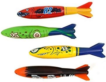 Swimming Diving Toy for Pool Use Gliding Shark Throwing Torpedo Underwater 4 PCS/Set by ZHMY