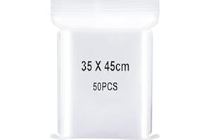 YOFADCI Sachets Plastique Transparents Refermables, Sac Scellé, Sac de Rangement, Sac de à Fermeture, S'appliquent aux Fournitures d'artisanat, Stockage de Vêtements etc. 35x45cm 50pièce