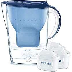 BRITA, Carafe Filtrante, Marella, 2.4L, 3 Cartouches Filtrantes MAXTRA+ incluses - Bleu