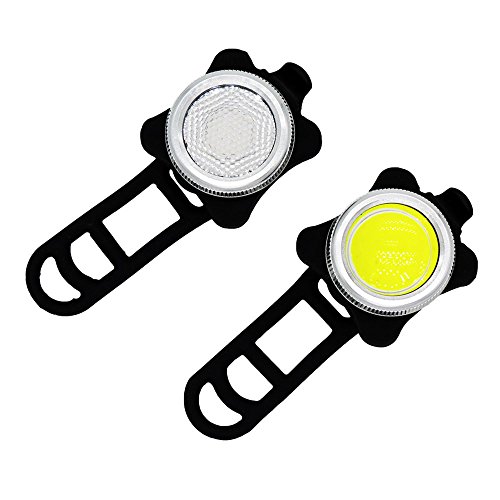 LED Fahrradbeleuchtung Set , USB Wiederaufladbare LED Fahrradlampe Radfahren Nacht Warnung Rücklicht LED Fahrradlampe Frontlicht und Rücklicht COB Dimmbar Frontlicht und Rotes Blaues Bicycle Rücklicht 2 USB-Kabel, 450lm, Wasserdicht IPX4 - 7