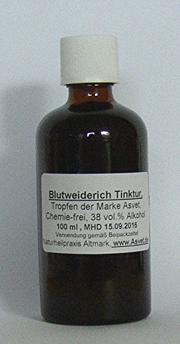 Preisvergleich Produktbild Asvet 100ml Blutweiderich Tinktur, Tropfen, Konzentrat, ohne Chemie !