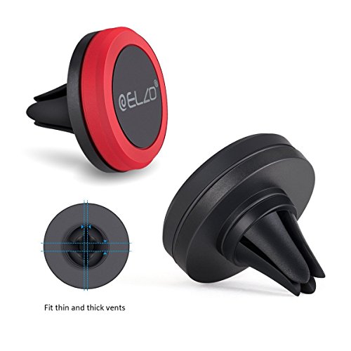 Elzo Soporte Movil Coche 2 unidades Coche Magn  tico Soporte Air Magn  tico Universal Soporte de Smartphone Soporte Magn  tico de Mov  l Soporte de Coche Smartphone para Rejillas del Aire de Coche Soporte Telefono Coche para iPhone 7 6s 6 5s 5 Plus  Samsung Galaxy S6 Note 4 LG G3 y Dispositivo GPS    Negro   Rojo   