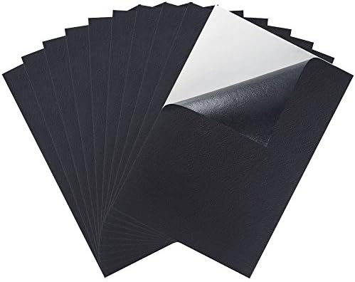 10 Pieces Black Adhesive Back Felt Sheets Fabric Sticky Back Sheets, 8.3 by 11.8" (A4 Size), Self-Adhesive, Durable and Water Resistant, Multi-purpose for Art and Craft Making
