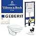 Produktbild Geberit Duofix Vorwandelement, KERAMAG Premiano Tiefspül WC Komplettset + Deckel Absenkautomatik, Schallschutz, Drückerplatte weiss