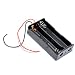 MAKER AND HACKER 2x 18650 Battery Holder Black Plastic Storage Box Case With 6" Wire Leads RS.350.00