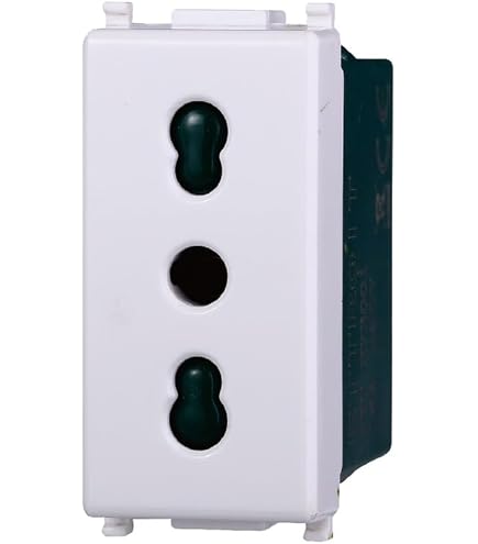 ETTROIT Presa Bipasso Bivalente 2P+T 10/16A Colore Bianco Compatibile Con Bticino Matix 87082172