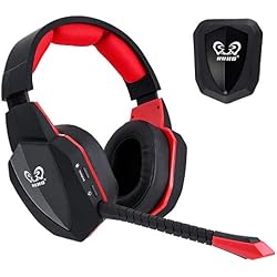 winkona 2,4 GHz Wireless Gaming Headset - Compatible con PS4 PS3 Xbox One Xbox 360 Computer PC - Claridad de sonido over Ear Auriculares - Micrófono desmontable - Batería recargable de akkuoptische
