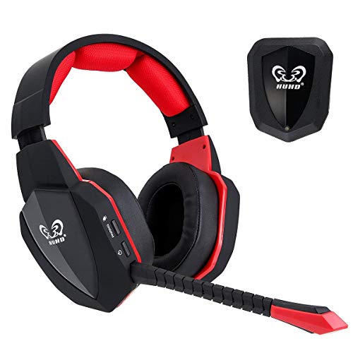 winkona 2,4 GHz Wireless Gaming Headset - Compatible con PS4 PS3 Xbox One Xbox 360 Computer PC - Claridad de sonido over Ear Auriculares - Micrófono desmontable - Batería recargable de akkuoptische