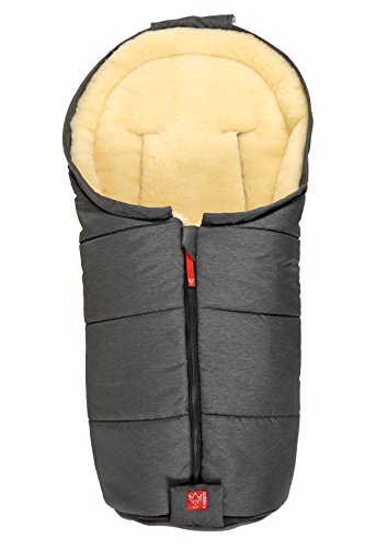 Preisvergleich Produktbild Kaiser 65332325 Babyschalenfußsack Channy, Lammfell medizin, schwarz melange