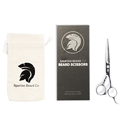 Spartan Beard Co. Barber Scissors – Stainless Steel Hair and Beard Trimmers – Professional Grade and Razor Sharp – Ergonomic Handle with Smooth Motion Cutting Power - 8