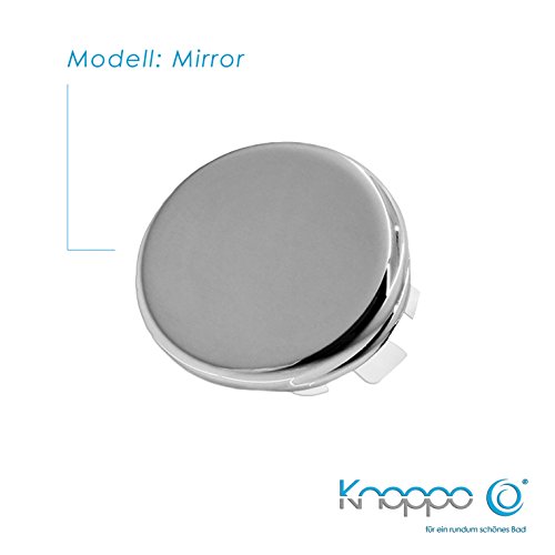 KNOPPO® Waschbecken Überlauf Abdeckung, Überlaufblende – Mirror (6 verschiedene Design-Modelle) chrom - 2