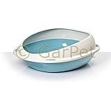 XXL Katzentoilette Katzenklo Katzen Toilette WC mit Rand Jumbo Schalentoilette (blau)