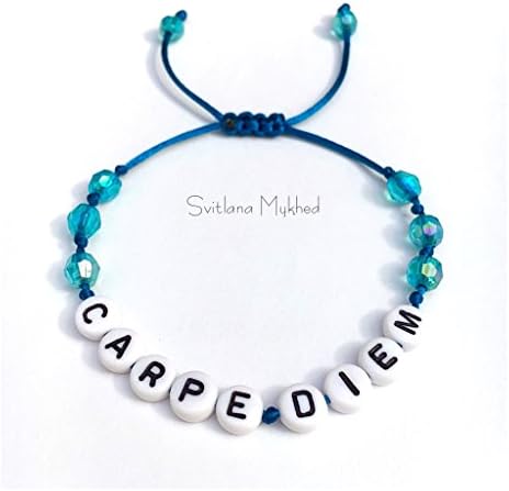 Bracelet name surname initial message "CARPE DIEM" (reversible, customizable) man, woman, child, baby, newborn