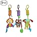 Produktbild H-ONG 3Packs Baby Rattle Toys Soft Hanging Rattle Toy Infant Stroller Hanging Bell Baby Car Hang Plush Animal Wind Chime Teethers