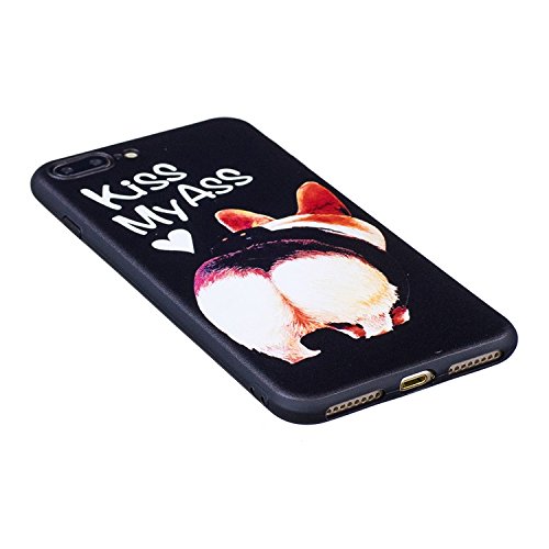iPhone 7 Plus 5,5 zoll Hülle , Edaroo Bunt Malerei Ultra Slim Schwarz Flexible Silikon Gummi Handy Schutzhülle Schale Schutz Phone Case Cover Dauerhaft Stoßfest Bumper für Apple iPhone 7 Plus (5,5 zoll) – Lustige Niedliche Corgi Hintern - 2
