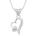 Vina Jewels Valentine Double Heart Shape Rhodium plated Pendant for Women - P1200R [VKP1200R] [Jewellery] RS.198.00