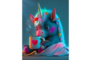 Yufengliye 5D Diamond Art Painting Set, DIY Diamond Painting, Pittura digitale del diamante del ricamo della croce del diamante dell'acqua, parete della decorazione domestica (unicorno)