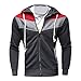 Produktbild Reißverschluss Jacke Herren,Hoodie Herbst Winter Mantel Langarm Spleißen Sweatshirt Casual Streewear Sportshirt Slim Fit Windjacke Sportjacke für Junge Coat Top