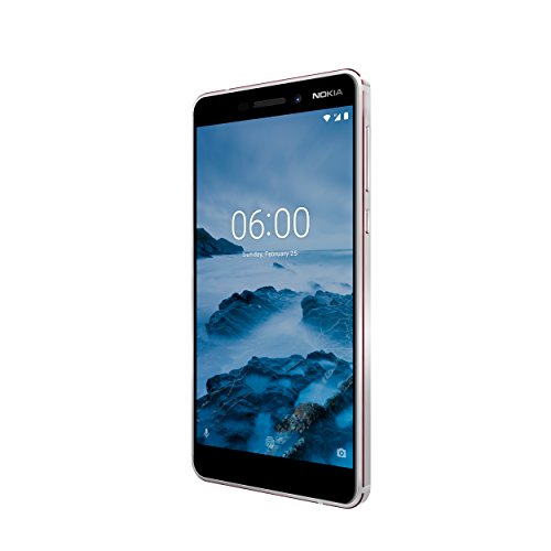Nokia 6 Dual SIM Smartphone VERSION 2018 - deutsche Ware (5,5 Zoll IPS Full-HD Display, 32GB ROM, 3GB RAM, 16 Megapixel RÃ¼ckkamera + 8MP Frontkamera, LTE, Pure Android 8 Oreo, Schnellladefunktion, MP3 Player, FM Radio, NFC, Wecker) inkl. Displayschutzfolie - WeiÃŸ/Eisen [Exklusiv bei Amazon]