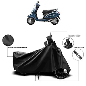 KEDIT  - New Honda Activa 3G,4G,5G,6G Waterproof - UV Protection & Dust Proof Full Bike - Scooty Two Wheeler Body Cover for Honda Activa 4G (Black)