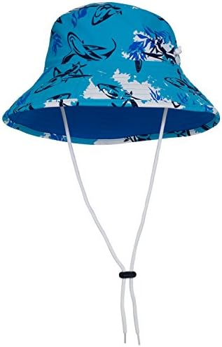 Boys Tuga UV Reversible Bucket Hat - UPF50+ Sun Protection (3 Sizes &amp; Colours Available) (Medium 2-4 Years (19-20.5''), Laguna)