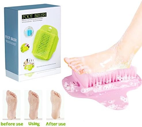 Cenblue Professional Foot Scrubber Massage Washer Brush - Relax Feet Exfoliating Cleaning SPA Beauty Brush for Shower Bathroom with Suction Cups (Pink)