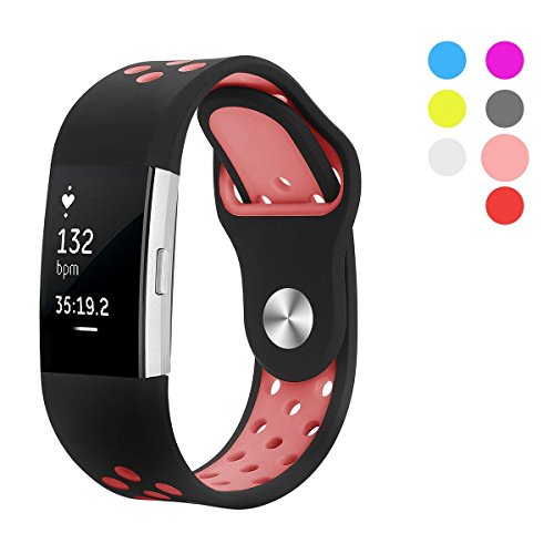 Hanlesi Fitbit Charge 2 Correa, Suave Pulsera de Silicona Banda de Accesorios Correa de Deporte para Fitbit Charge 2
