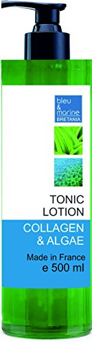 bleu&marine Lozione Tonica Collagene e Alghe 500 ml Lozione Pulizia Riduttore Pori senza alcool - Tutti i tipi di pelle