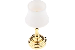 zalati Schreibtischlampe Tischleuchte Miniaturen batteriebetrieben W/Lampenschirm 1:12 für Puppenhaus Dekor