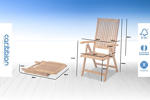 Sitzgruppe Belmont Gartenset Sitzgarnitur 6 Personen Holz Gartenmöbel Gartengarnitur Tisch - 5