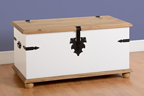 Seconique Corona Single Storage Chest, White/Distressed Waxed Pine, 534.95 x 954.95 x 114.95 cm