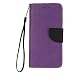 Produktbild Lonchee Apple iPhone 6/6S(4.7 Zoll) Wallet Tasche Brieftasche Schutzhülle ,Hit-Farbdesign Hochwertige PU Leder Folio Tasche Case Hülle im Bookstyle mit Standfunktion Kredit Kartenfächer (Lila / schwarz)