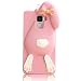 Produktbild Sunroyal 3D Fashion Case Cute Funny Süße Silikon Schutzhülle Buck Teeth Bunny Rabbit Soft Weichem Handy Tasche für Huawei Honor 7 Karikatur Cartoon Zubehör Set Handyhülle Etui Skin Shell Zurück Rückseite, Pink Rosa