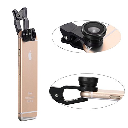 Vi-GO,Lenti Smartphone,obiettivo mobile, 3 in 1 Kit obiettivo per fotocamera,2in1 Micro lente+lente super-grandangolare, Universal puÃ² applicare a IPhone,SUMSUNG Smart Phone e cosÃ¬ via.