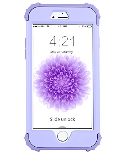 iPhone 6 Case, iPhone 6S Case, BENTOBEN 3 In 1 Hybrid Hard PC & Soft Silicone Heavy Duty Rugged Bumper Shockproof Anti Slip Full-Body Protective Case for iPhone 6/iPhone 6S (4.7 inch), Purple