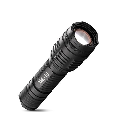 Elekin Taschenlampe 600 Lumen LED Cree T6, 5 Modis Einstellbar, IPx6 Wasserdicht für Indoor und Outdoor Sports－Schwarz - 2